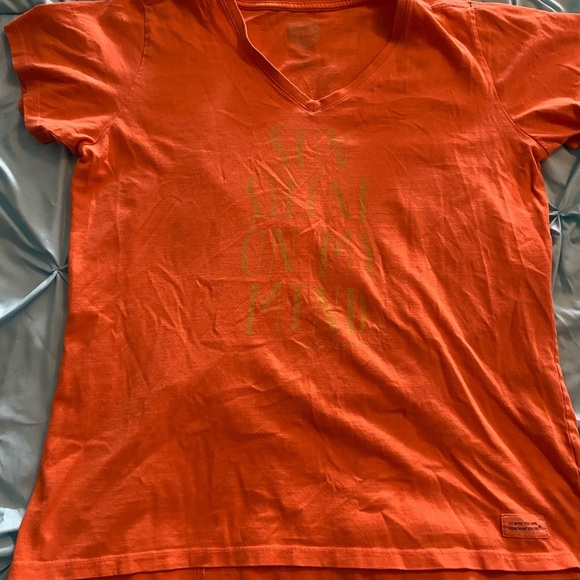Life Is Good Vibrant Orange Fitted Tee - Picture 1 of 6